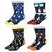 HAPPYPOP Space Gifts Astronomy Gifts for Men Teens - Astronaut Gifts for Space Enthusiasts, Math Planet Socks, Space Socks 4 Pack
