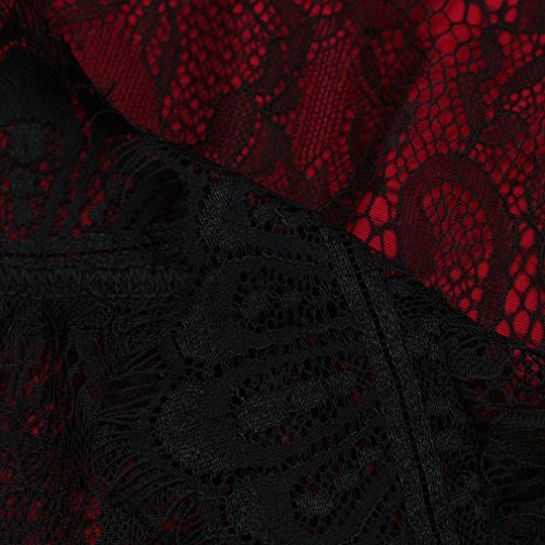 Plus Size Dress, AgrinTol Plus Size Women Sleeveless Lace Long Evening Party Prom Gown Formal Dress (3XL, Red)