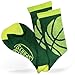 Basketball Sock by ChalkTalk SPORTS| Athletic Mid Calf Woven Socks | Basketball Wrap | Green and Neon Yellow, One Size