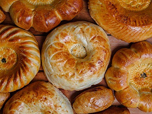 Unique-three-piece-set-of-handmade-walnut-Uzbek-bread-stamps-236-236-118-in-diameter-original-Uzbek-gifts-for-bakers-BONUS