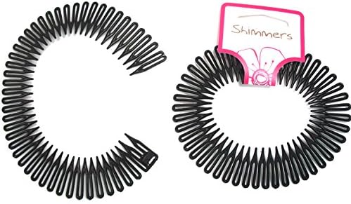 2pc Black Flexi Zig Zag Band Comb Grip