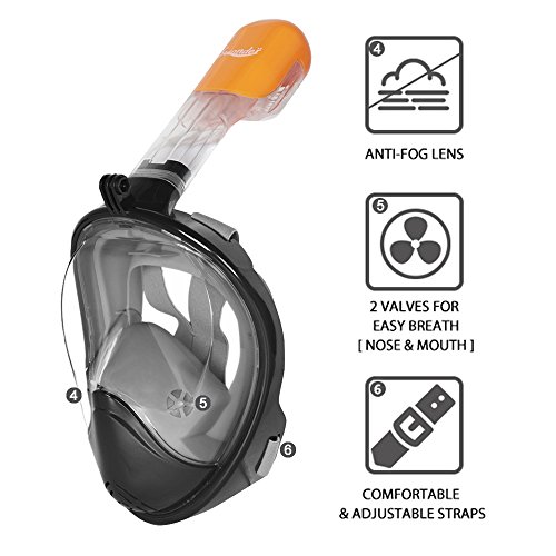 Swonder Snorkel Full Mask L/XL Black SWD001