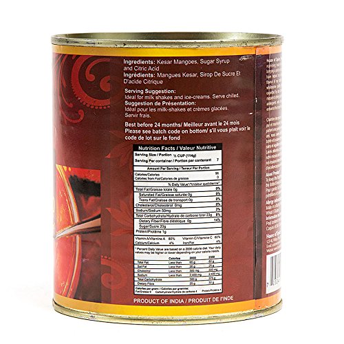 Laxmi All-Natural Kesar Canned Mango Pulp - 850gm