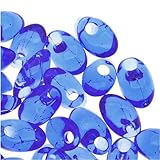 Miyuki Long Magatama Seed Beads 4x7mm - Transparent Sapphire (8.5 Grams)