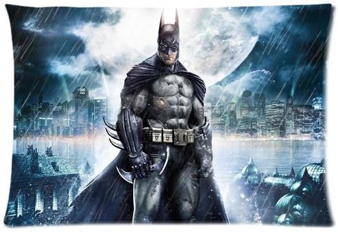 weitengs Soft Pillow case Cover 20*30 Inch (One sides)Zippered Pillowcase Comic Batman Super Man Super Hero Custom Pattern Popular Design