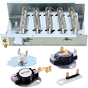 279838 Dryer Heating Element 3977767 3392519 Dryer Heating Element Kit 3977393 Thermal Fuse & 3387134 Dryer Thermostat Compatible Whirlpool Kenmore Roper Maytag Estate Inglis KitchenAid Crosley Amana