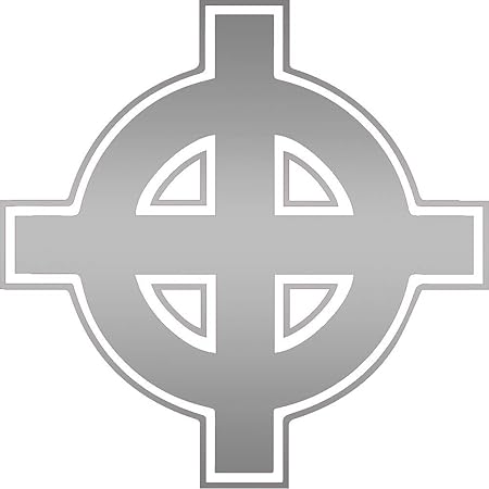 Amazon Nbfu Decals ケルト十字記号 Metallic Silver メタリックシルバー 2個セット プレミアム 防水ビニールデカール ラップトップ用ステッカー 電話アクセサリー ヘルメット 車の窓のバンパー マグ 塊茎 カップ ドア 壁飾り 車 バイク 車 バイク