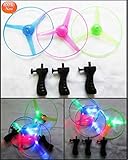 LED Light up Flying Saucer - Light up Flying Disc Glow UFO Saucer - Light up Glow Kids Toy Helicopter ( 3pc Set)