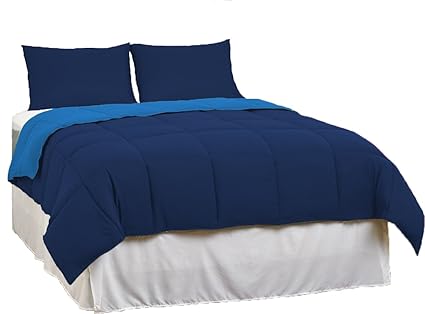 Piumino Letto Invernale In Microfibra Morbidissima Da 300 Gr Mq Double Face Misura Letto 1 Piazza E Mezza Cm 200x200 Colore Blu Avio Disponibile Anche