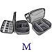BUBM 3pcs Double Layer Electronic Organizer, Travel Gadgets Bag for Cables, External Flash Drive, Mouse, Memory Card, Power Bank and More, Compact and Multi-purpose, Denim Gray