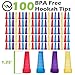 Hookah Tips, 100 Disposable BPA-Free Plastic Mouth Tips | Individually Wrapped Mouth Hose Accessories | Thick, Long Male Ends | Clean, Colorful, Recyclable