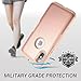 iPhone X Case, YOUMAKER Full Body Heavy Duty Protection Shockproof Slim Fit Case Cover for All New Apple iPhone 10 (2017 Edition) 5.8 inch Without Built-in Screen Protector (Rose Gold/Pink)