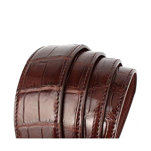 Neil Carden Crocodile Leather Belts for Men Gold Plated with Pure Silver Plate Buckle Belt 403 - Image 6