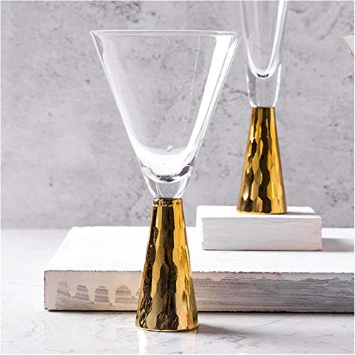 KJGHJ Weingläser aus Glas, goldfarben, Familienfeier, Champagnergläser, Bar, Whiskey, Cocktailgläser, Martinigläser… – Bild 8
