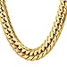U7 Men Hip Hop Chunky Chain Stainless Steel/Black Gum/18K Gold Plated Jewelry Necklace ,6mm-12mm Wide,22-30