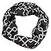 Pop Fashion Shop Womens Interlocking Chain Square Pattern Scarf with Zipper Pocket (Grey)