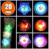Mikulala Light Up Bracelet LED Party Favors for Kids Prizes 20 Pack Glow In The Dark Party Supplies Bulk Hand Spin Stress Relief Anxiety Toys for Classroom Christmas Birthday Celebration New Year Eve