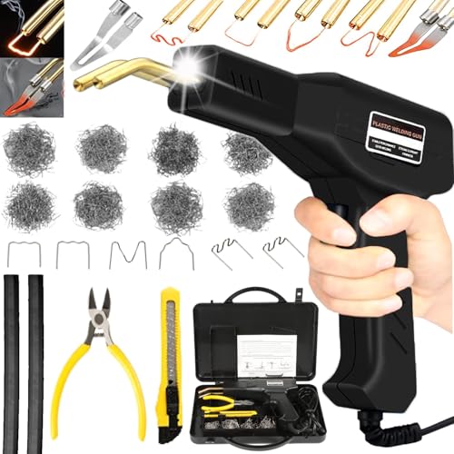 HYHJMISTY 220W Plastic Welding Machine, 2-in-1 Plastic Welding Machine with 800 Pieces Welding Nails for Car Bumper Repair, Black