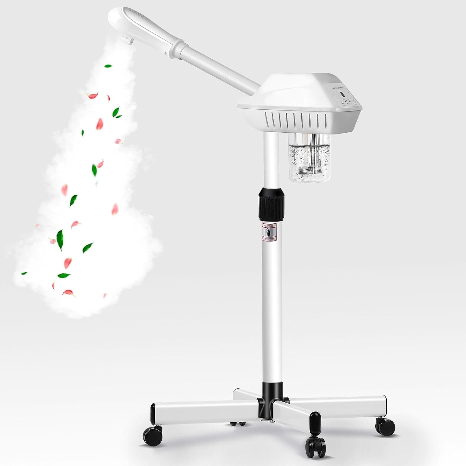 Photo 1 of (incomplete)(see images) Professional Facial Steamer, Esthetician Steamer on Wheels with Hot Mist, Stand Face Steamer for Facial Deep Cleaning, Steamer for Facial for Personal Care or Spa, Moisturizing and Hydrating, White