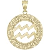 CaliRoseJewelry 14k Yellow Gold Zodiac Sign Constellation Horoscope Symbol Pendant