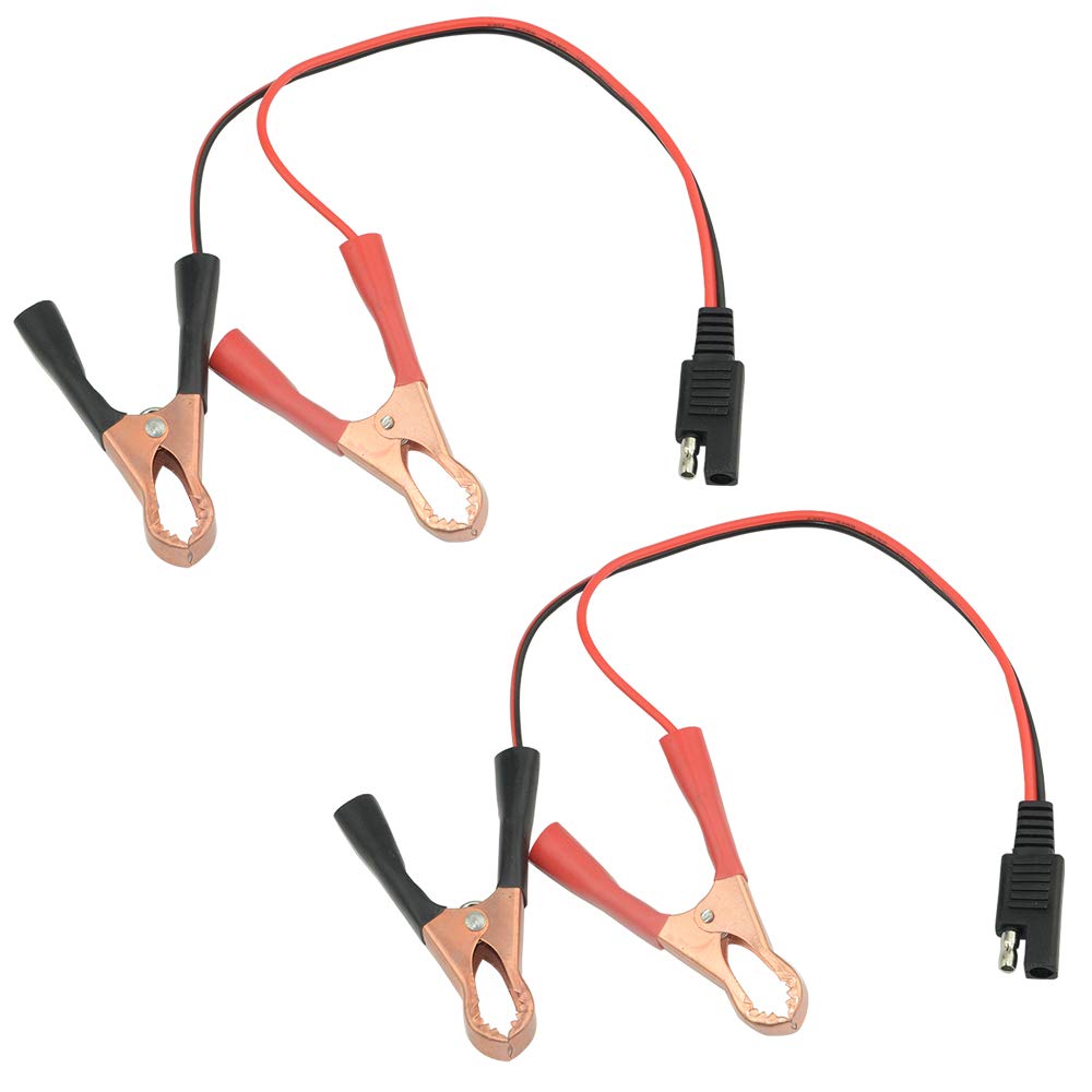 WMYCONGCONG 2 PCS Battery Alligator Clips to SAE Connector SAE Quick Release Adapter to Alligator Clips to SAE Quick Disconnect Plug