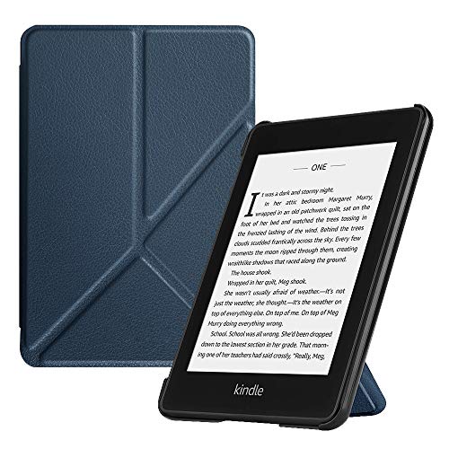 Fintie Origami Case for All-New Kindle Paperwhite (10th Generation, 2018 Release) - Slim Fit Stand Cover Support Hands Free Reading with Auto Sleep/Wake for Amazon Kindle Paperwhite E-Reader, Navy