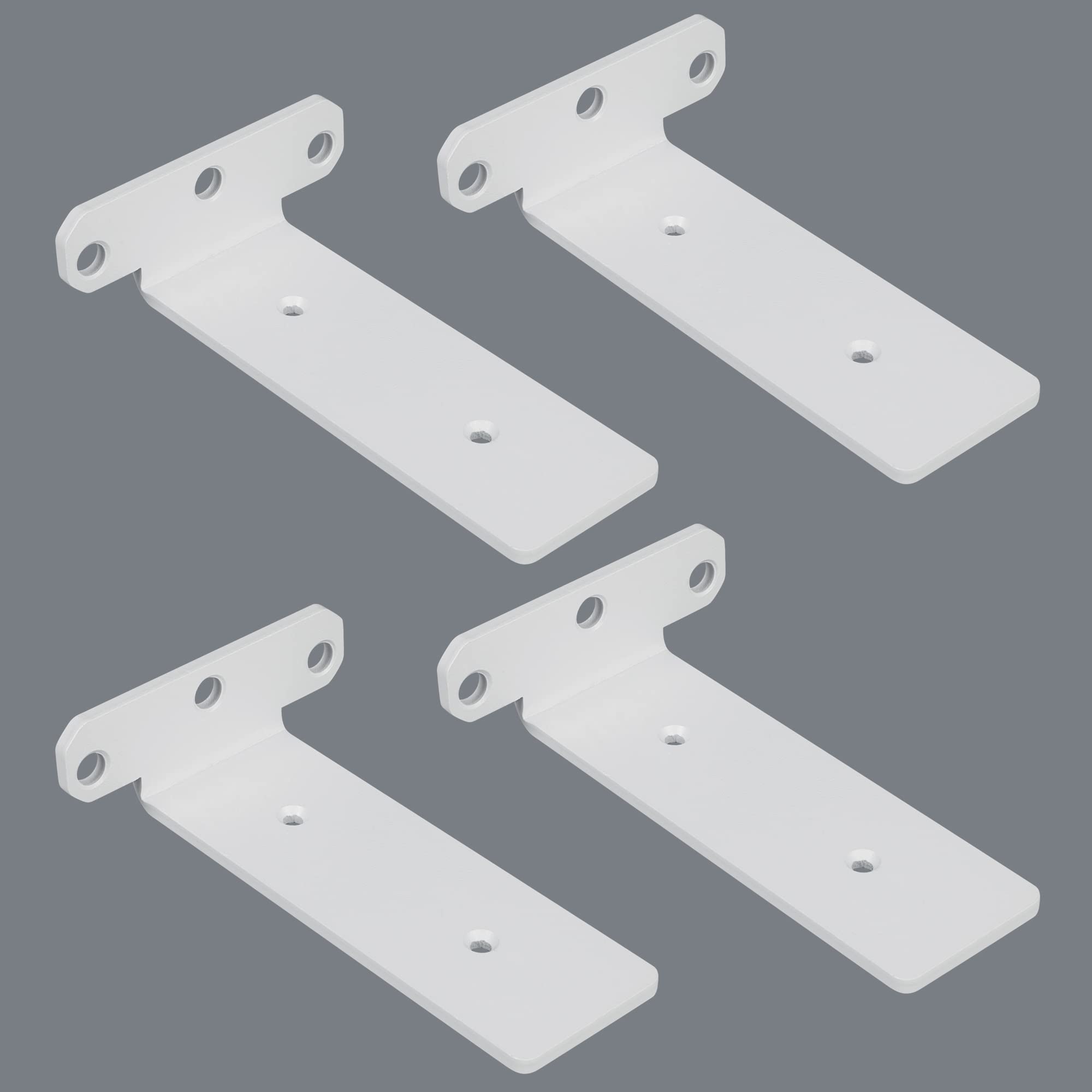Photo 1 of Alise Floating Shelf Brackets,White L Bracket for Shelves Heavy Duty Thickened and Widen Hidden Brace Joint Angle Brackets for Wooden Board Hanging Supports Blind Shelf Wall Mount 6 Inch,Pack of 4