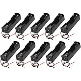 18650 Battery Holder Power Bank Plastic Battery Storage Box Case with Lead Wire 150mm Hold 1X 18650 Battery 10pcs