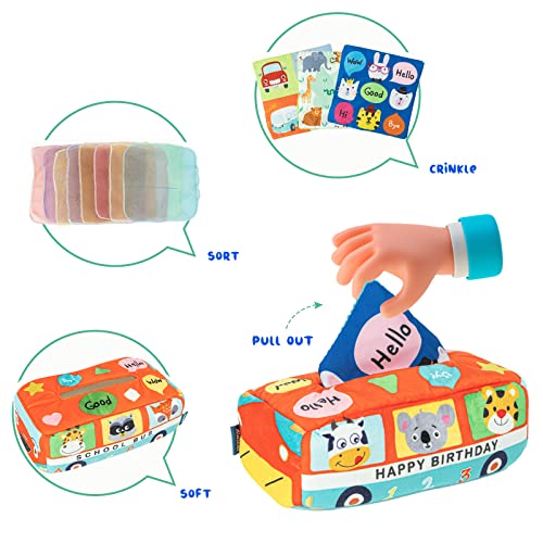 Baby Tissue Box Toy, Montessori Toys for Babies 612 Months, Magic