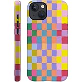 SEized Case Compatible with for iPhone 13,Happy Colorful Checkerboard Phone Case for Girl Women Boy Men,Durable Protection Case for iPhone 13