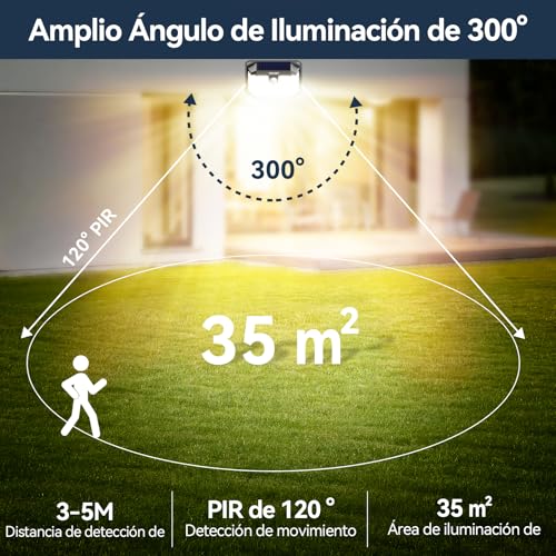 TECKNET Outdoor Solar Light, 231 LED/300° Illumination (Illuminates 35㎡) High Brightness Solar Lights with Motion Sensor, 3 Modes IP65 Waterproof Solar Led Spotlights for Garden, Garage, Patio, 4 Pack