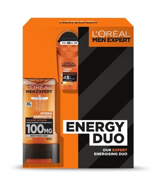 L'Oreal Men Expert Energy Duo Gift Set - 1x Hydra Energetic Shower Gel, 1x Thermic Resist Anti-Perspirant Roll On Deodrant