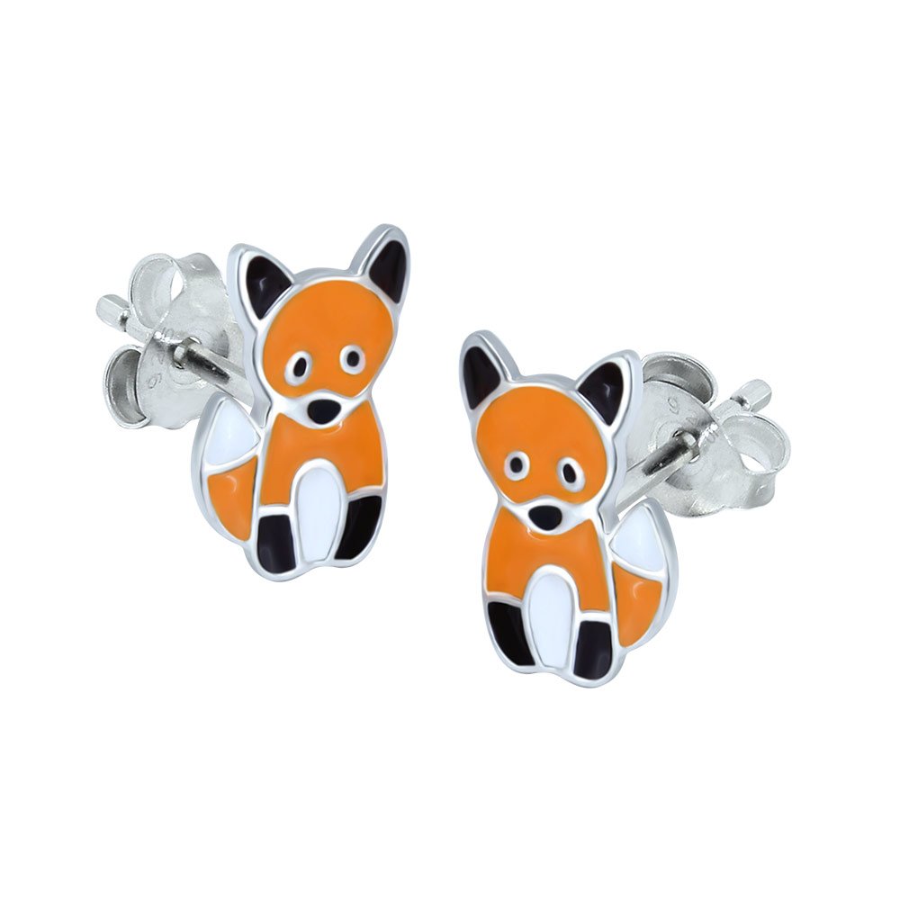.925 Sterling Silver Fox Earrings Wildlife