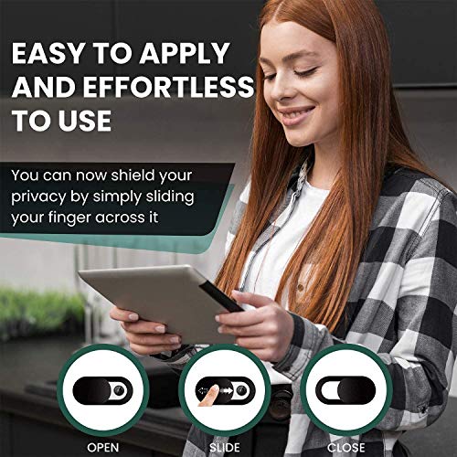 6PCS Webcam Cover Slide Camera Privacy Security Protect Sticker for Phone Laptop (2 Blue +2 Pink+2 Black)