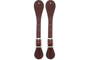 Jeereal Leather Spur Straps for Horse Riders | Western Men and Women's Boots Equipment | Adjustable Single Ply Spur Straps