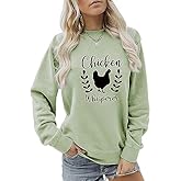 YourTops Chicken Whisperer Sweatshirt Funny Chicken Shirt Women Farm Shirt
