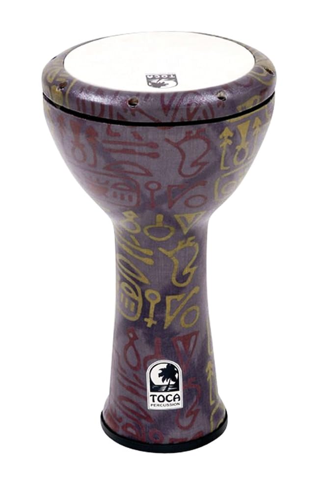 TOCA Doumbek Freestyle Drum (high quality mechanical tuning, ideal for various musical applications, unique finish, perfect combination of tradition & modernity, size: 9"), Atztec Blue