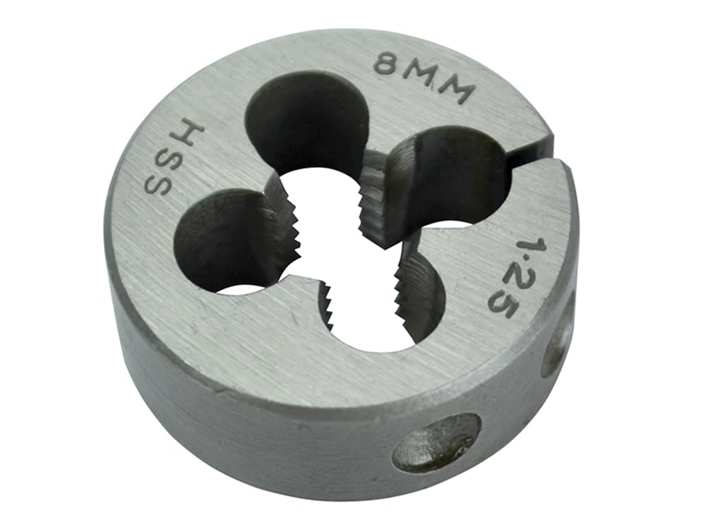Faithfull HSS Straight Flute Split Die M8 Bright Finish
