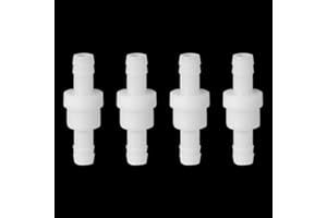 Feelers 1/2" One Way Inline Check Valve Non-Return One-Way Air Water Gas Check Valve Ozone Resistance PVDF, Pack of 4