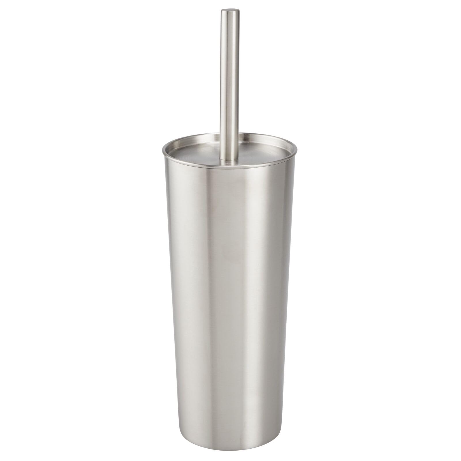 mDesign Slim Metal Toilet Brush Holder Modern Toilet Brush Set for The Bathroom Practical standing Toilet Brush and Holder with Rust-Resistant Finish Silver