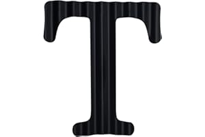 HKOMERE 13.7" Metal Letters for Wall Decor, Corrugated Black Large 3D Letters, Decorative Farmhouse Hanging Alphabet Signs for Home Bedroom Office Wedding Party (T)