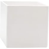 Royal Imports Flower Acrylic Vases Cubes - Decorative Centerpiece for Home or Wedding - Non Breakable Plastic, 5" - White