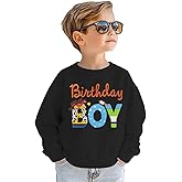 KEKEMI Birthday Boy Sweatshirt Toddler Boys 1st 2nd 3rd 4th 5th 6th Birthday Outfit Cartoon Graphic B-Day Party Pullover Tops