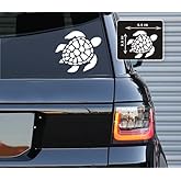Printbeat Marine Turtle Vinyl Decals Stickers for Cars, Vans, Trucks, and laptops (White 5.5x5.5)