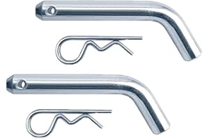 TELLFEEL Heavy-Duty Trailer Hitch Pin & Clip with Grooved Head, 5/8-Inch Diameter, Bent Handle Tow Hitch Lock Pin Fits 2-1/2 or 3-Inch Receiver - 2Packs