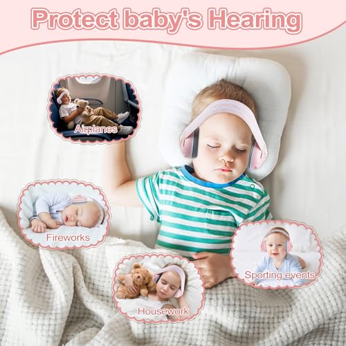 Muyohix 2 in 1 Baby Headphones, Adjustable Anti-Noise Baby Headphones, Hearing Protection for Babies from 0 to 48 Months and Children, Baby Earmuffs for Everyday and Events