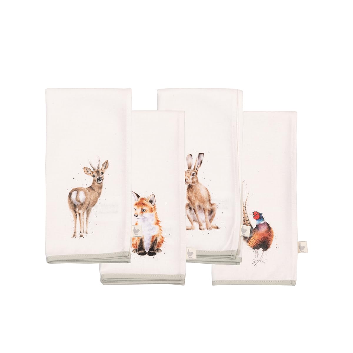 Wrendale Designs - Woodlanders' Set of Four Woodland Animal Fabric Napkins