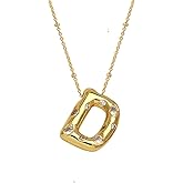 Rihavott Initial Necklaces for Women, Bubble Letter Necklace Gold Plated Balloon Letter Pendant Necklace Dainty A-Z Alphabet Name Necklace, Personalized Jewelry Gift for Women