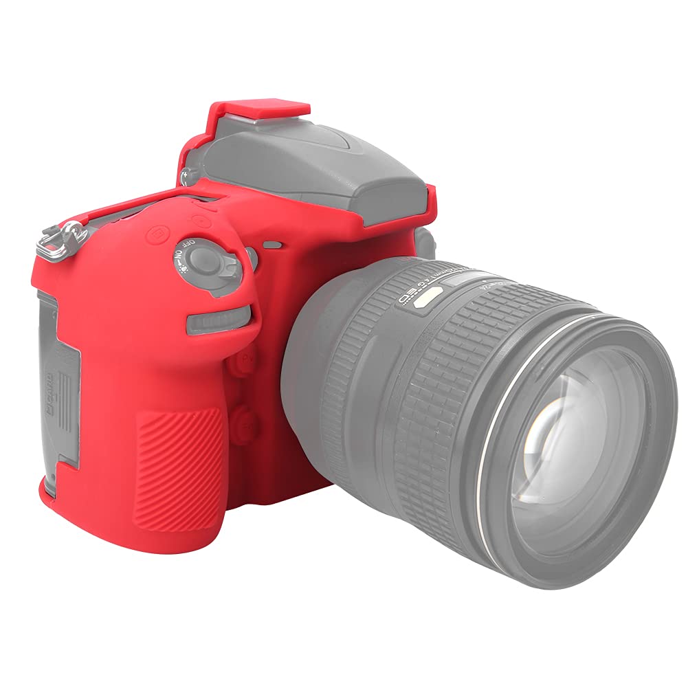 Mavis Laven Camera Protective Case, Soft Silicone Digital Camera Protective Cover, Housing Shell Accessories for Nikon D810 Camera(Red)
