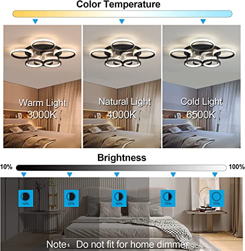 ANZHUANG Ceiling Fan with Light, Dimmable Ceiling Light 66W with Fan, with Remote Control and Timer APP Silent Fan Lamp, for Living Room Bedroom Bedroom